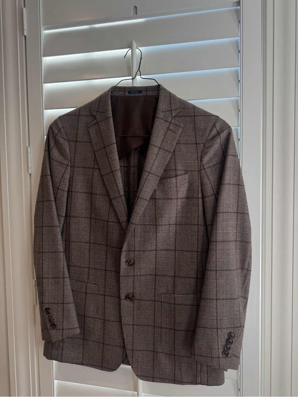 Peter Millar Brown Gray Plaid Sport Coat